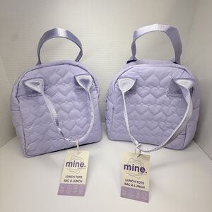 Mine By MyTagalongs Purple Heart Quilted Lunch Tote Lot Of 2 Nordstrom Bags New